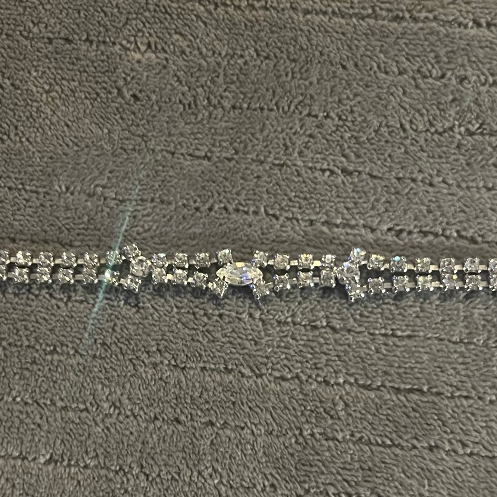 Vintage Super Sparkly Elegant Silver Crystal Bracelet Bridal